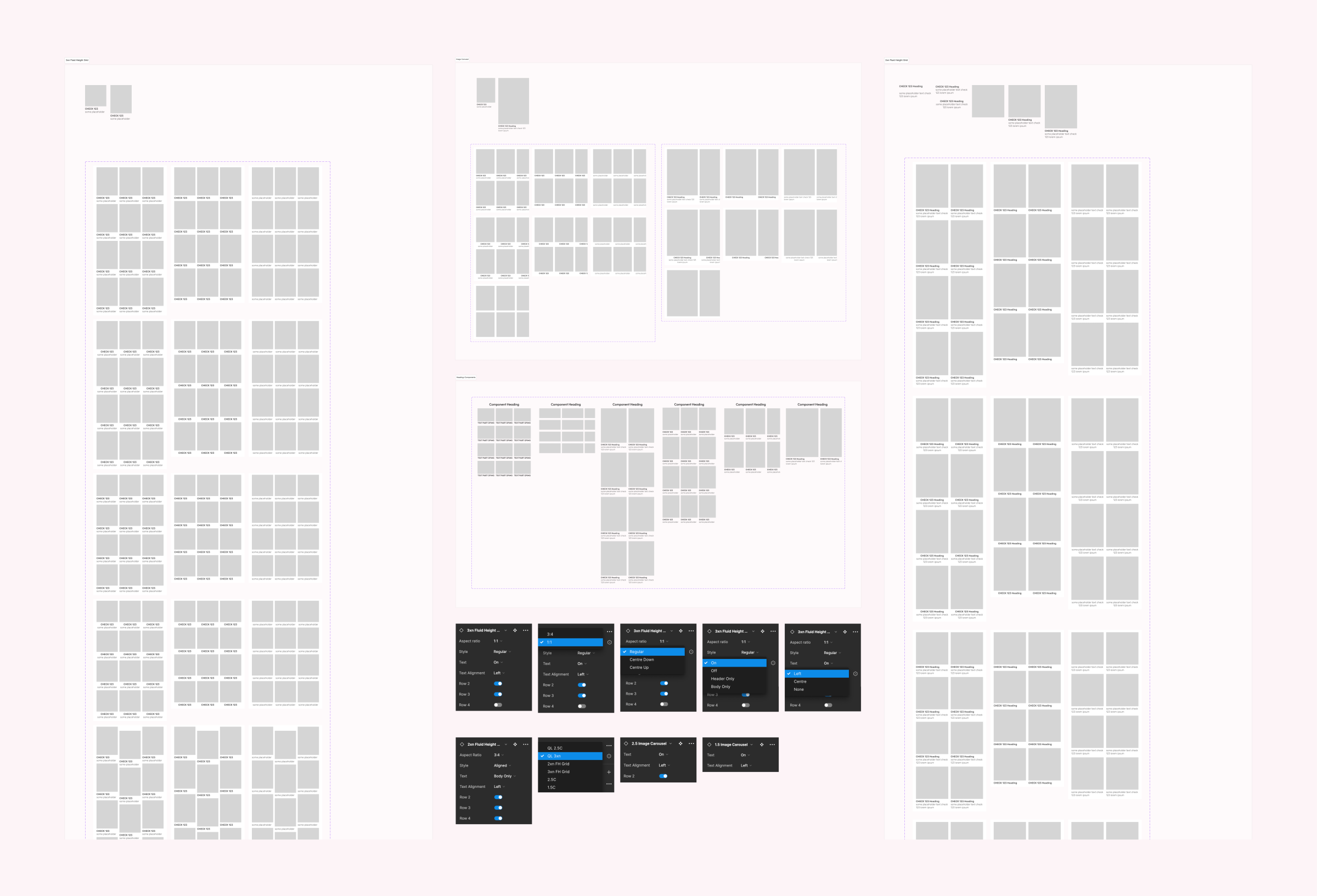Component properties and spacing specs
